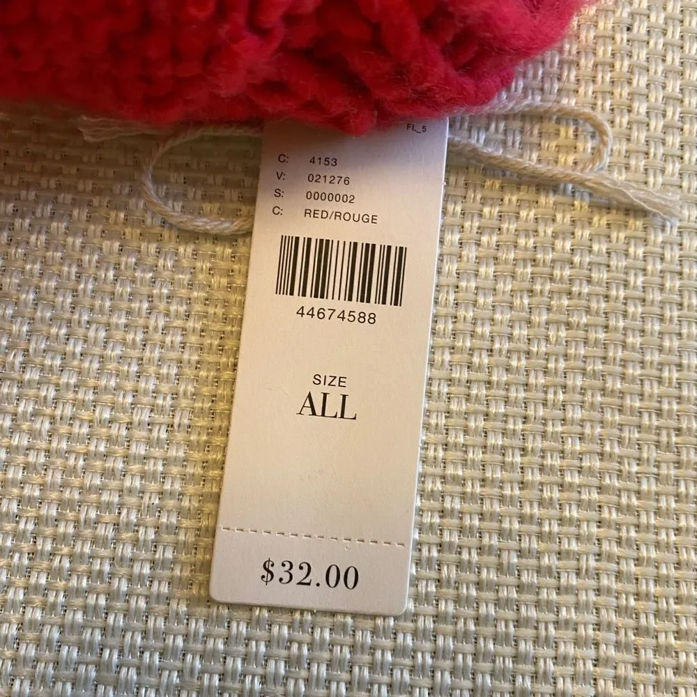 NWT Anthropologie magenta hot pink and red striped mittens bohemian knit yarn